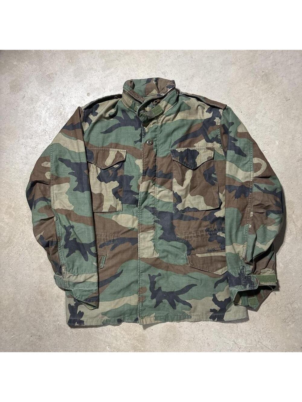 Vintage US Military M65 Field Jacket Woodland Camo Medium Regular Army Coat